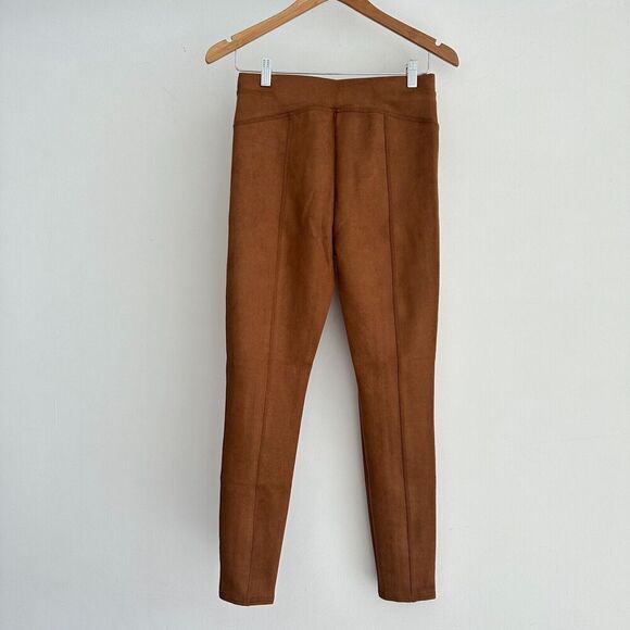SPANX Faux Suede Leggings Womens Medium High Waist Slimming Pull On Rich Caramel - Picture 11 of 12